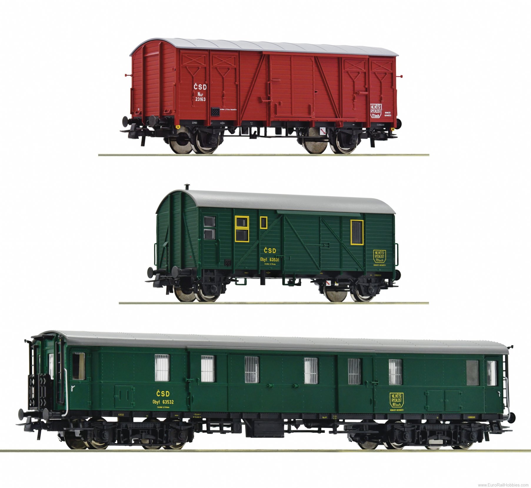 Roco 76019 CSD 3 piece set: Track maintenance train 