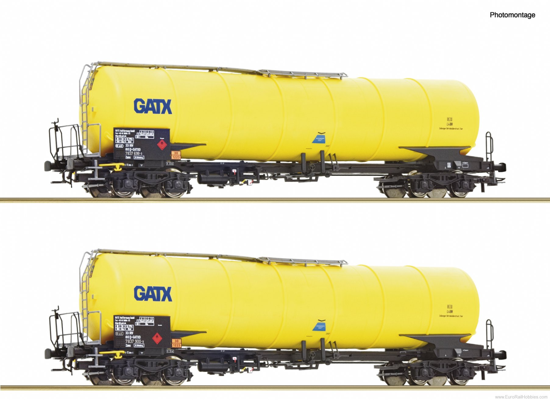 Roco 76025 2 piece set: Tank wagons, GATX