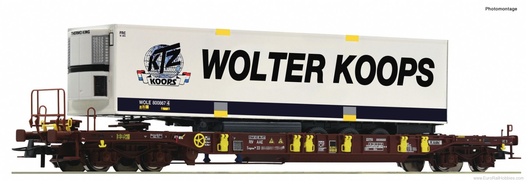 Roco 76224 AAE Pocket wagon T3 with Wolter Koops Trailer