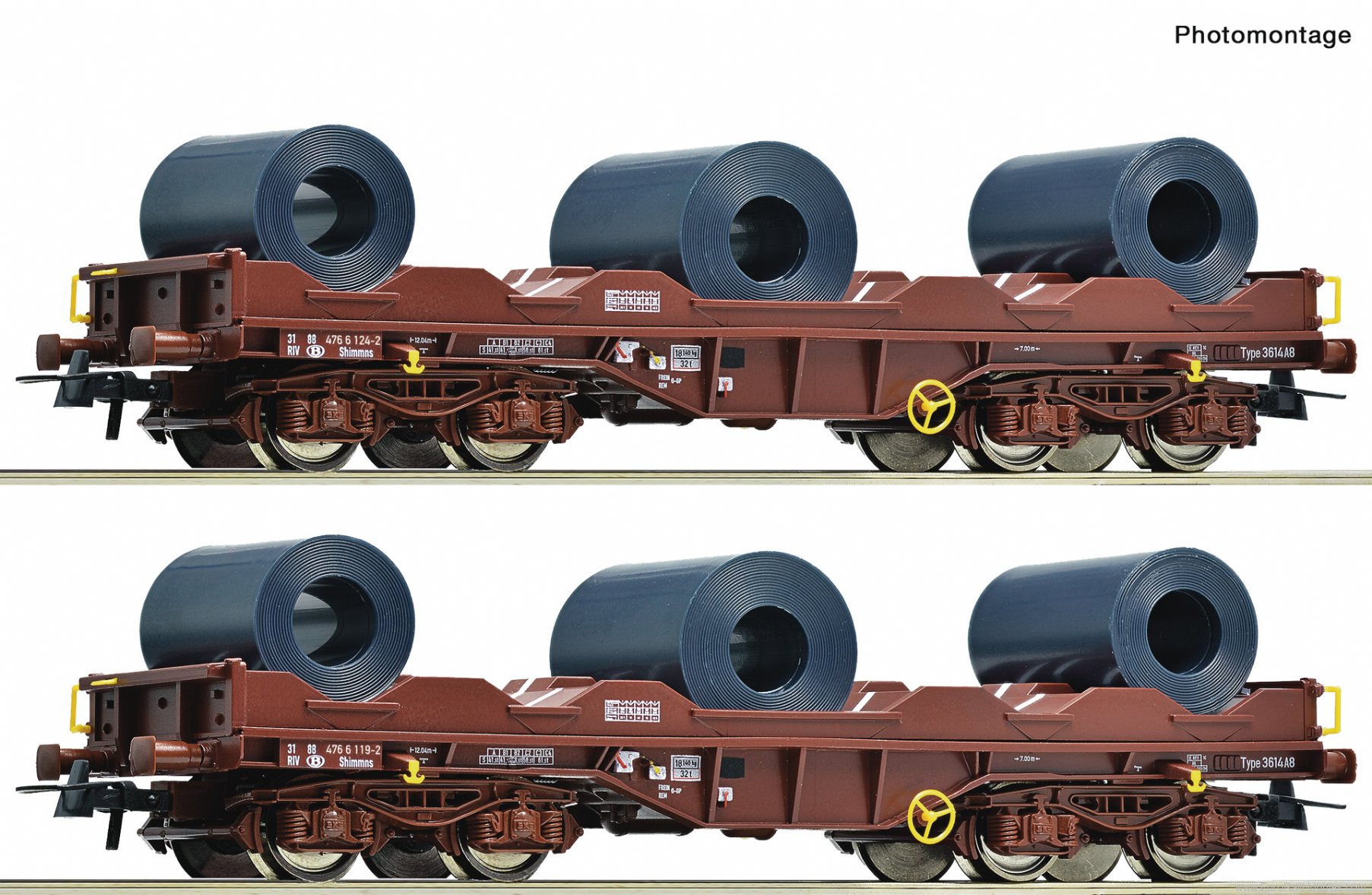 Roco 76338 2-piece set: Coil transport wagons, SNCB