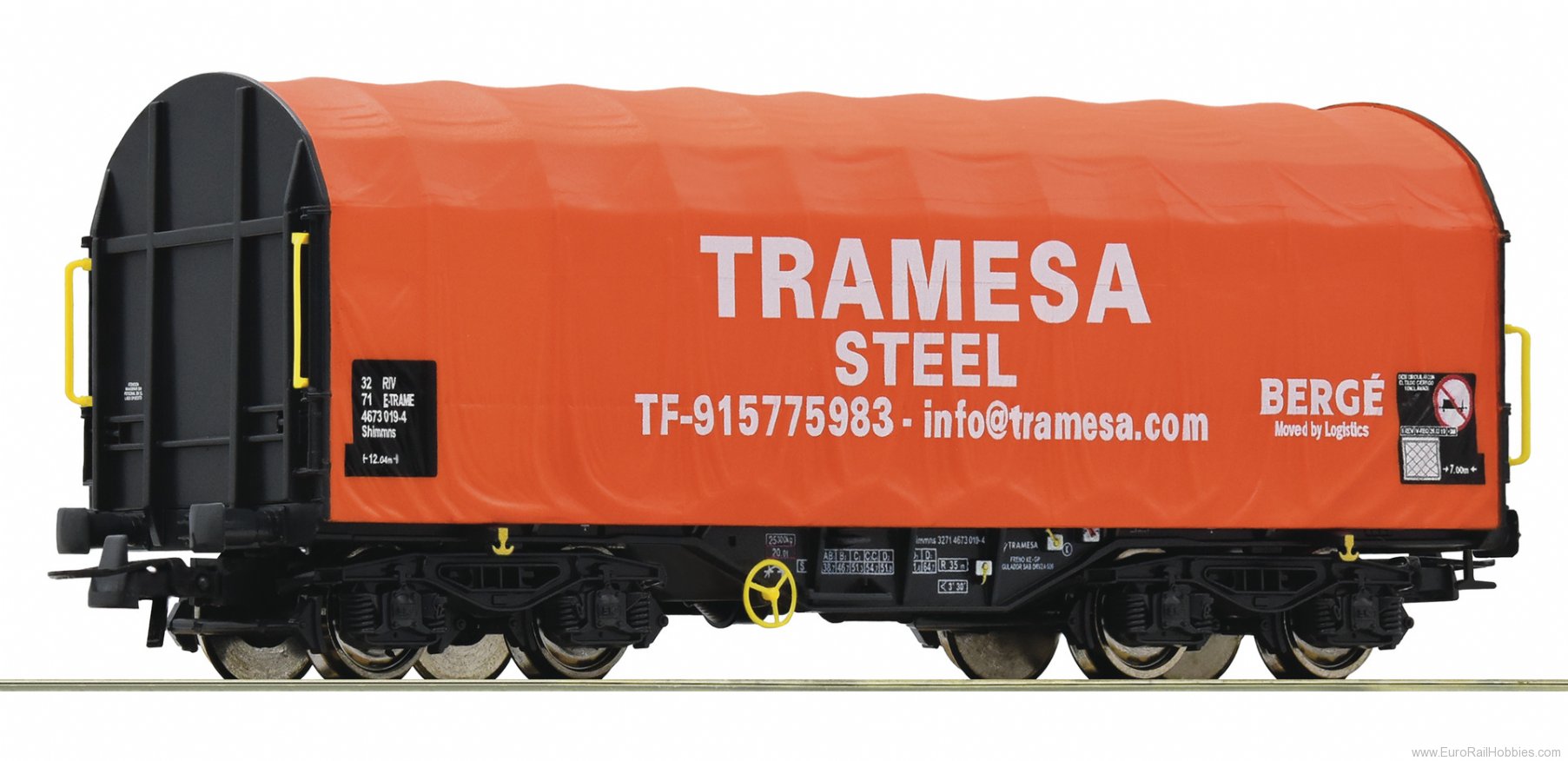 Roco 76439 Sliding tarpaulin wagon, Tramesa 