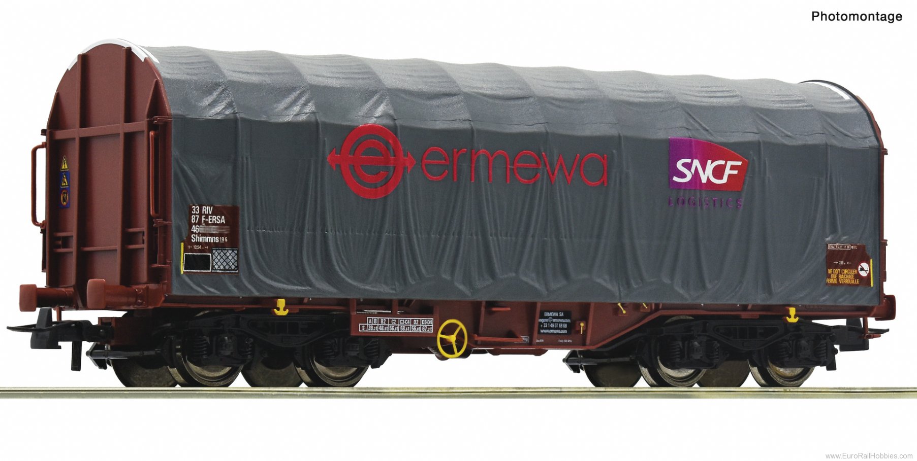 Roco 76450 Slide tarpaulin wagon, Ermewa (Factory Sold O