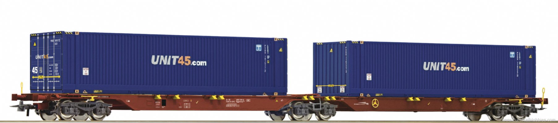 Roco 76634 Double container carrier wagon, GYSEV CARGO