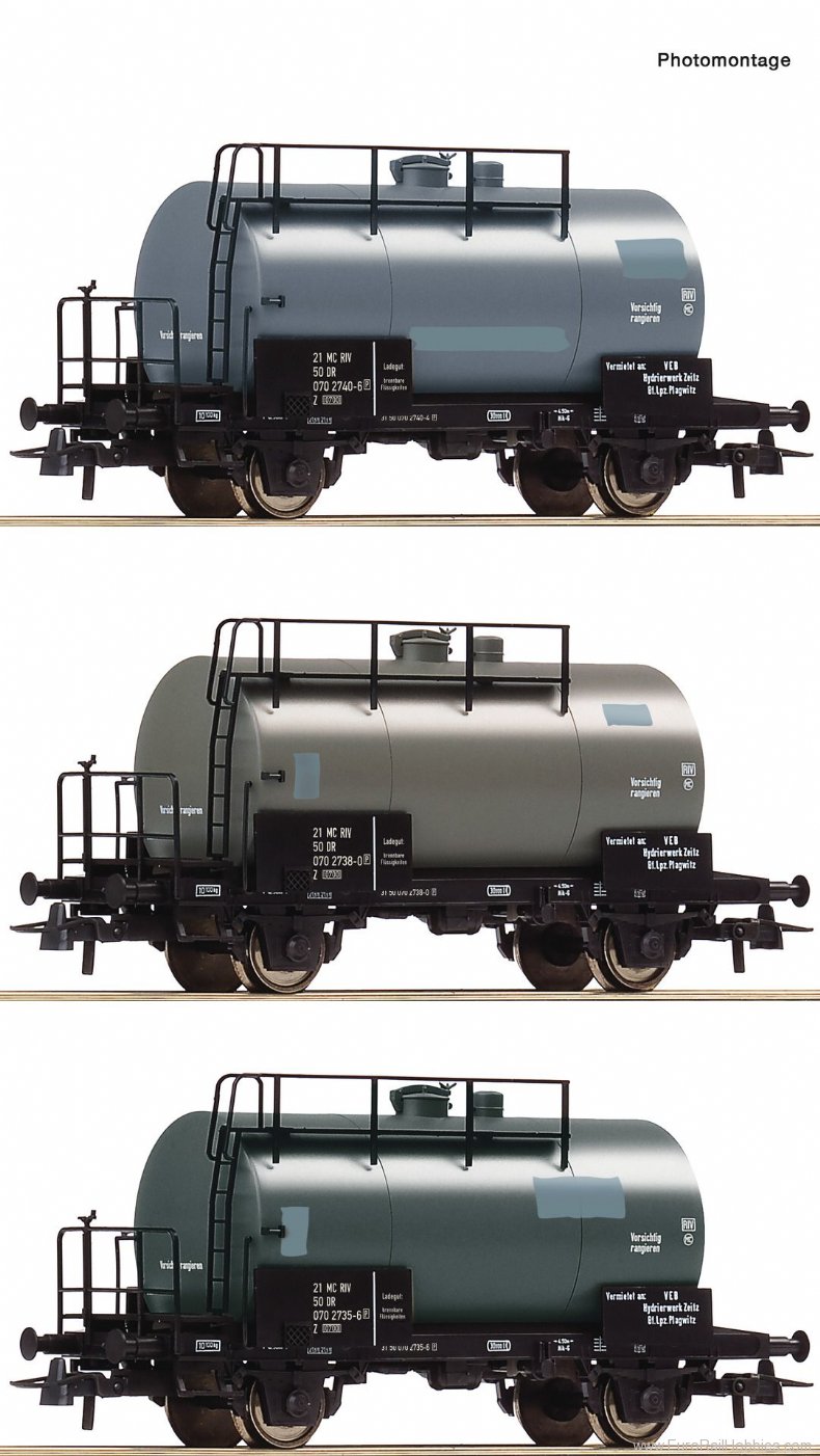 Roco 77021 3 piece set:Tank wagons, DR