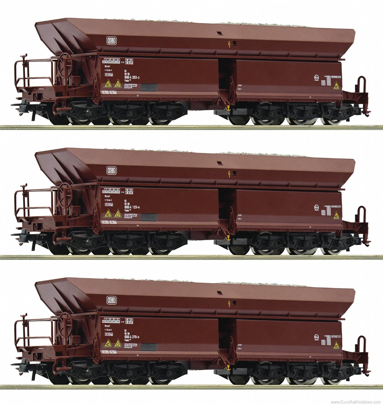 Roco 77030 3 piece set (1): Ore wagons, DB