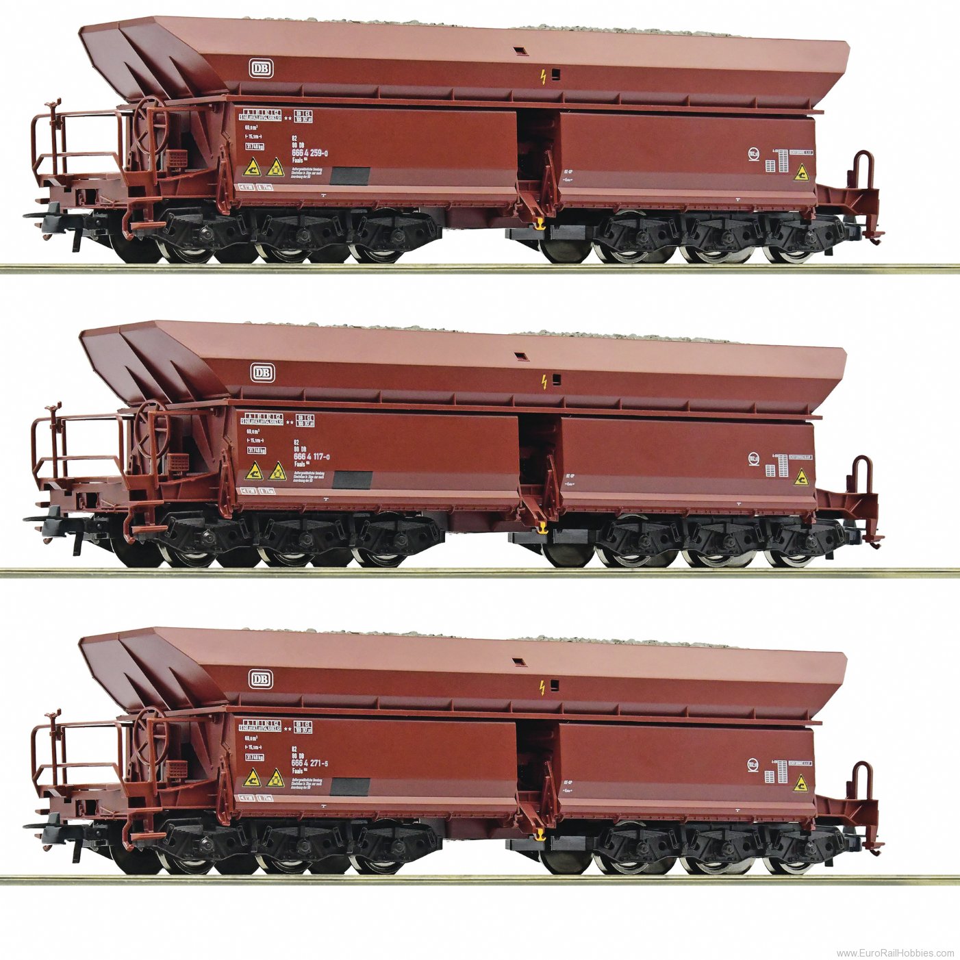 Roco 77031 3 piece set (2): Ore wagons, DB