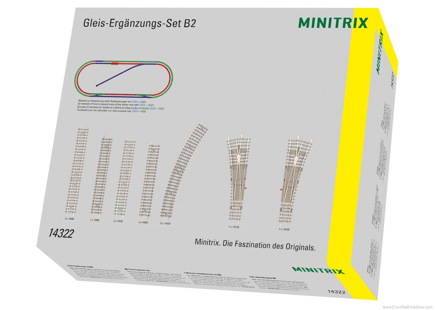 Trix 14322 B2 Track Extension Set (Concrete Ties)