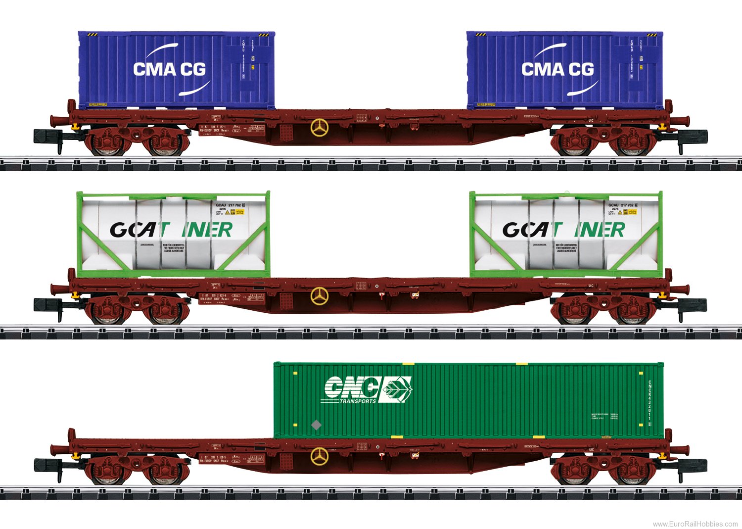 Trix 15072 SNCF 3 Piece Container Transport Car Set