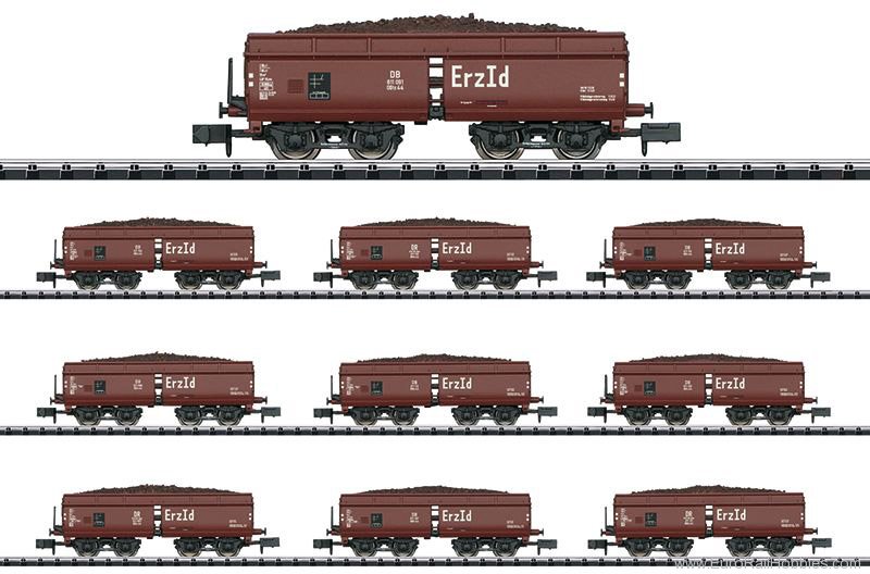 Trix 15449 Display with 10 Type Erz Id Hopper Cars
