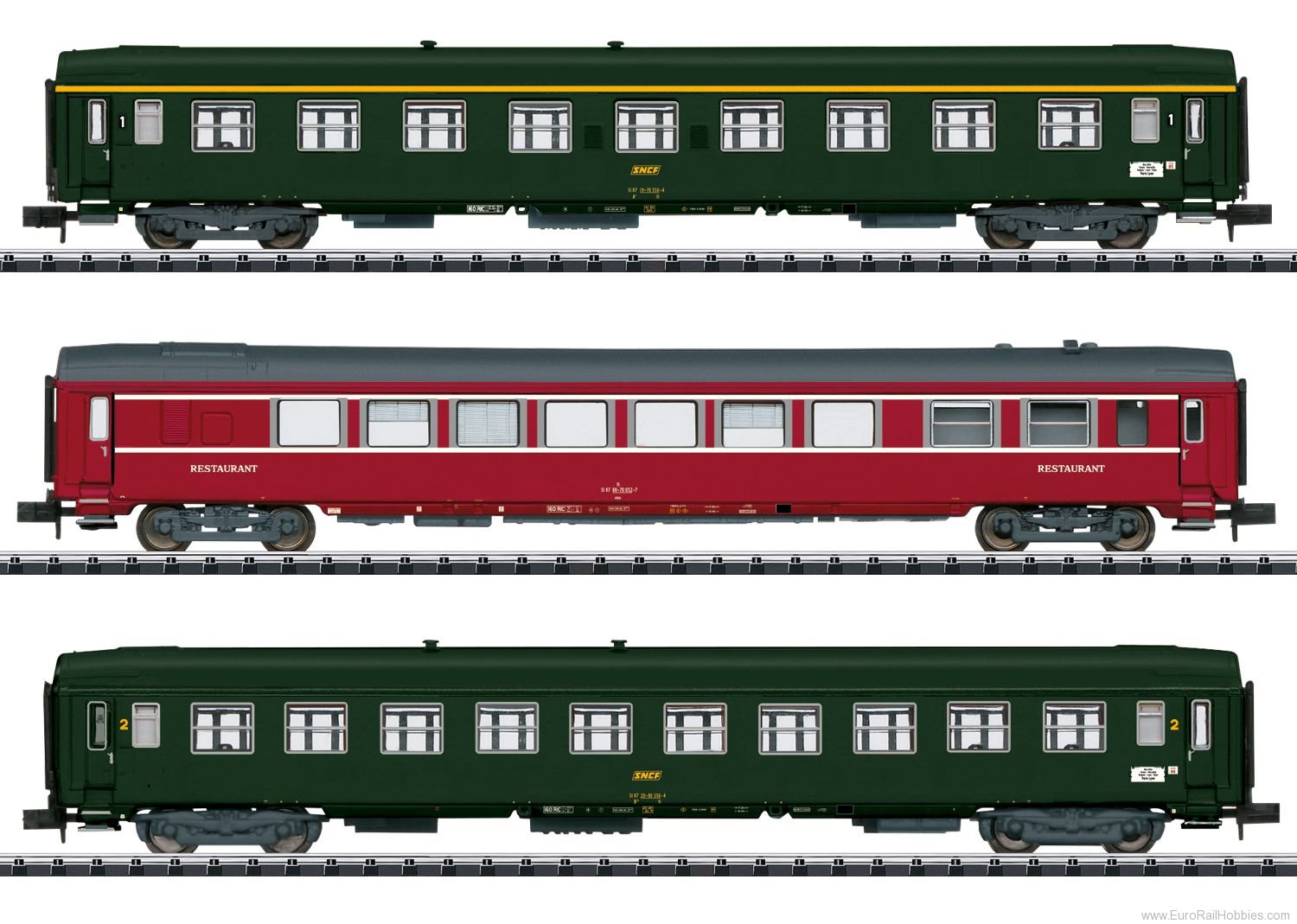 Trix 18219 SNCF Nizza - Paris Express Train Passenger Ca