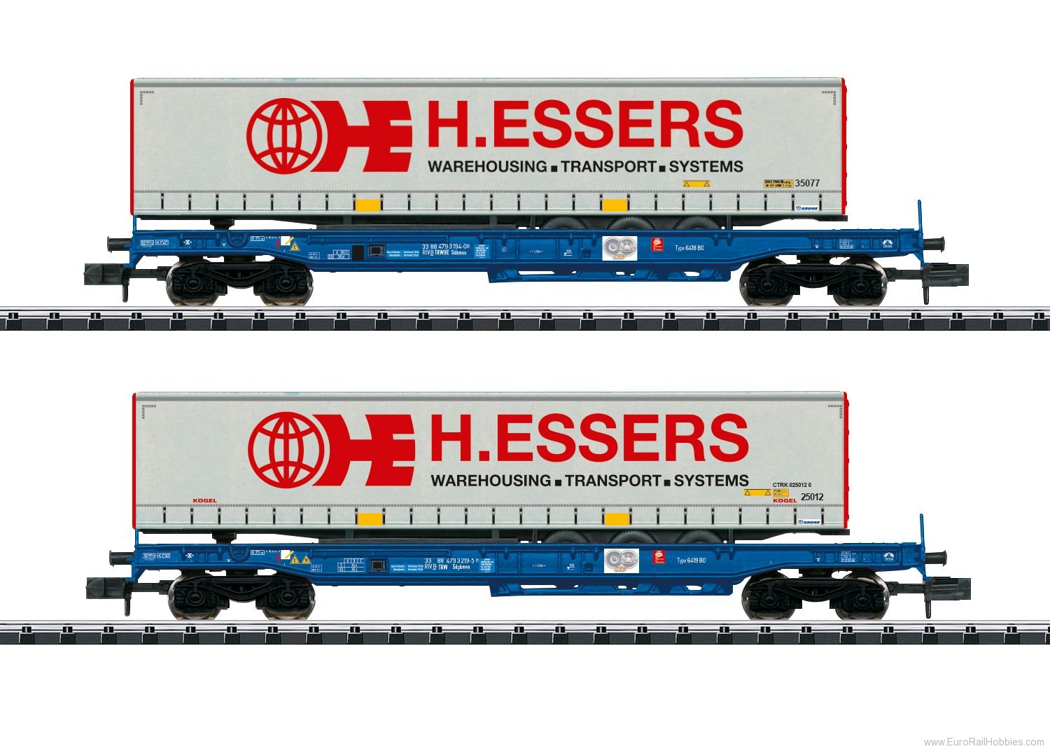 Trix 18711 TRW Deep Well Flat Car Set