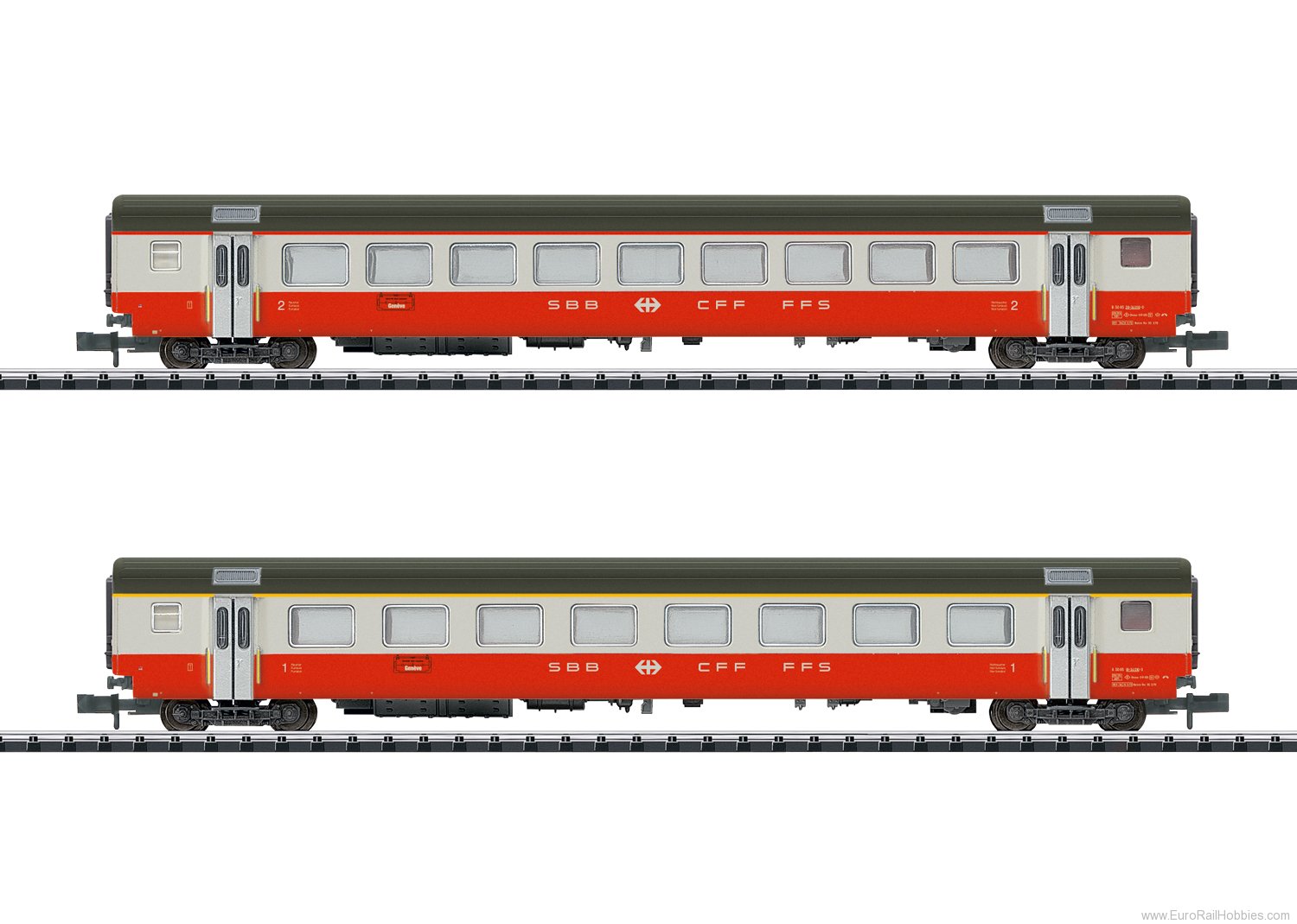 Trix 18721 SBB SWISS EXPRESS 2 Piece Coach Set B