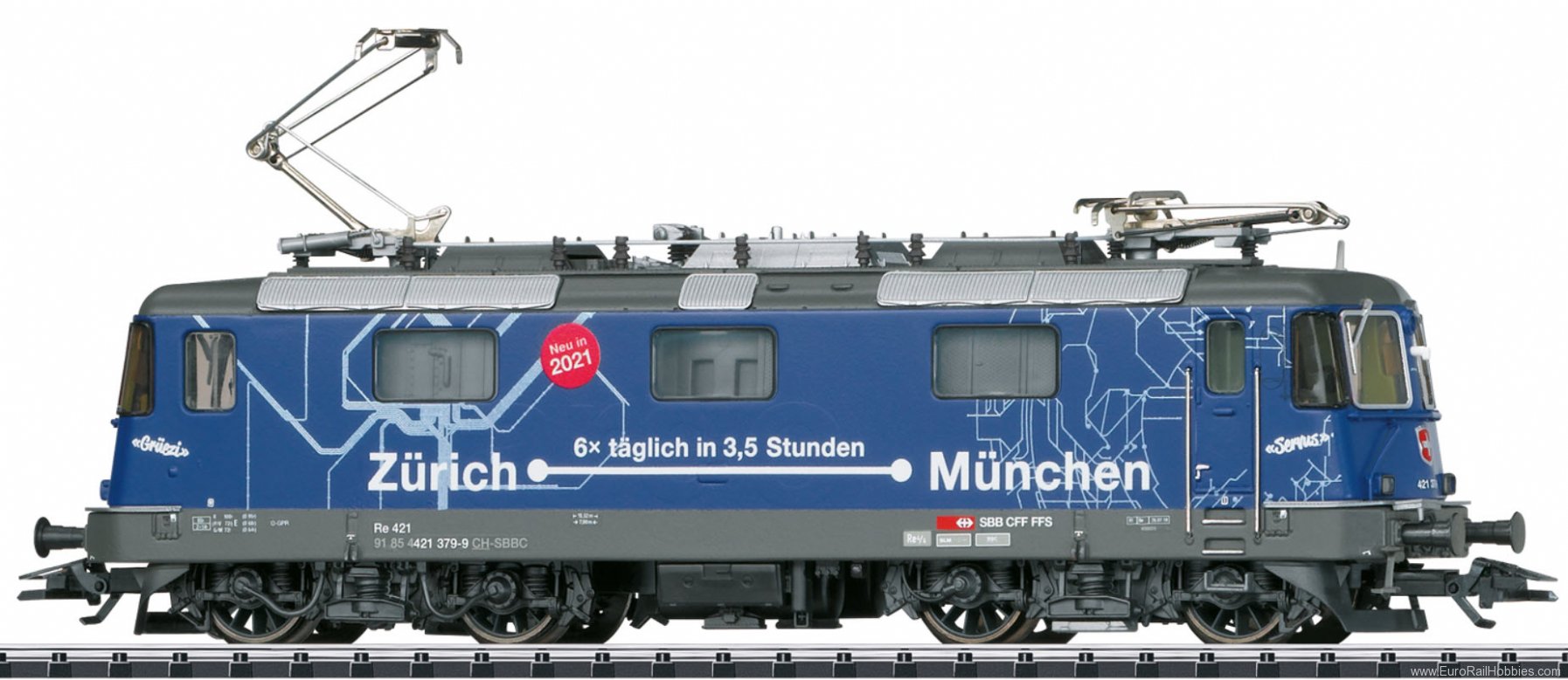 Trix 22666 SBB Zurich - Munich Re 421 Electric Locomotiv