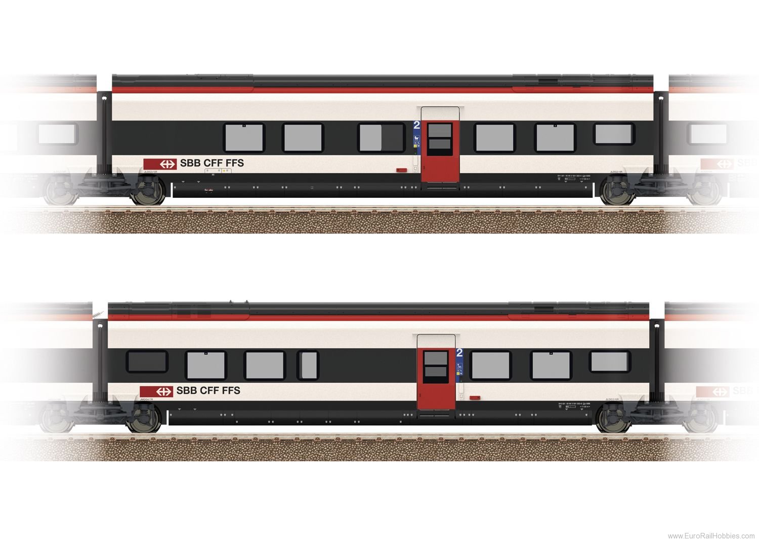 Trix 23281 Add-On Car Set 1 for the SBB Class RABe 501 G