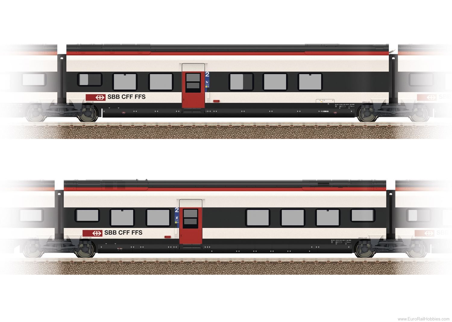 Trix 23282 Add-On Car Set 2 for the SBB Class RABe 501 G