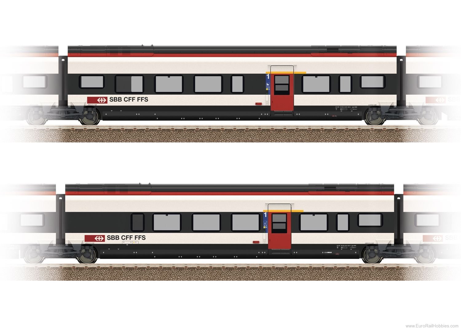 Trix 23283 Add-On Car Set 3 for the SBB Class RABe 501 G