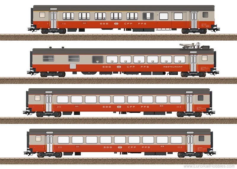 Trix 23690 SBB Swiss Express 4 Piece Passenger Car Set w