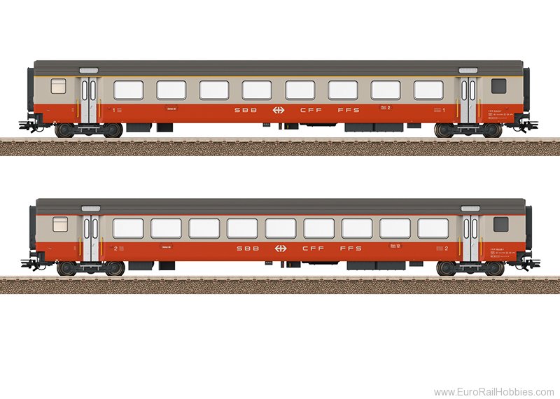Trix 23691 SBB Swiss Express 2 Piece Passenger Car Set w