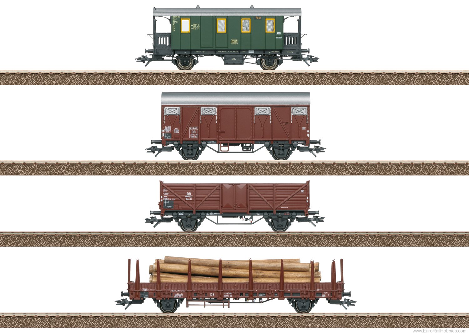 Trix 24140 DB Branch Line Freight Car Set w/Loads