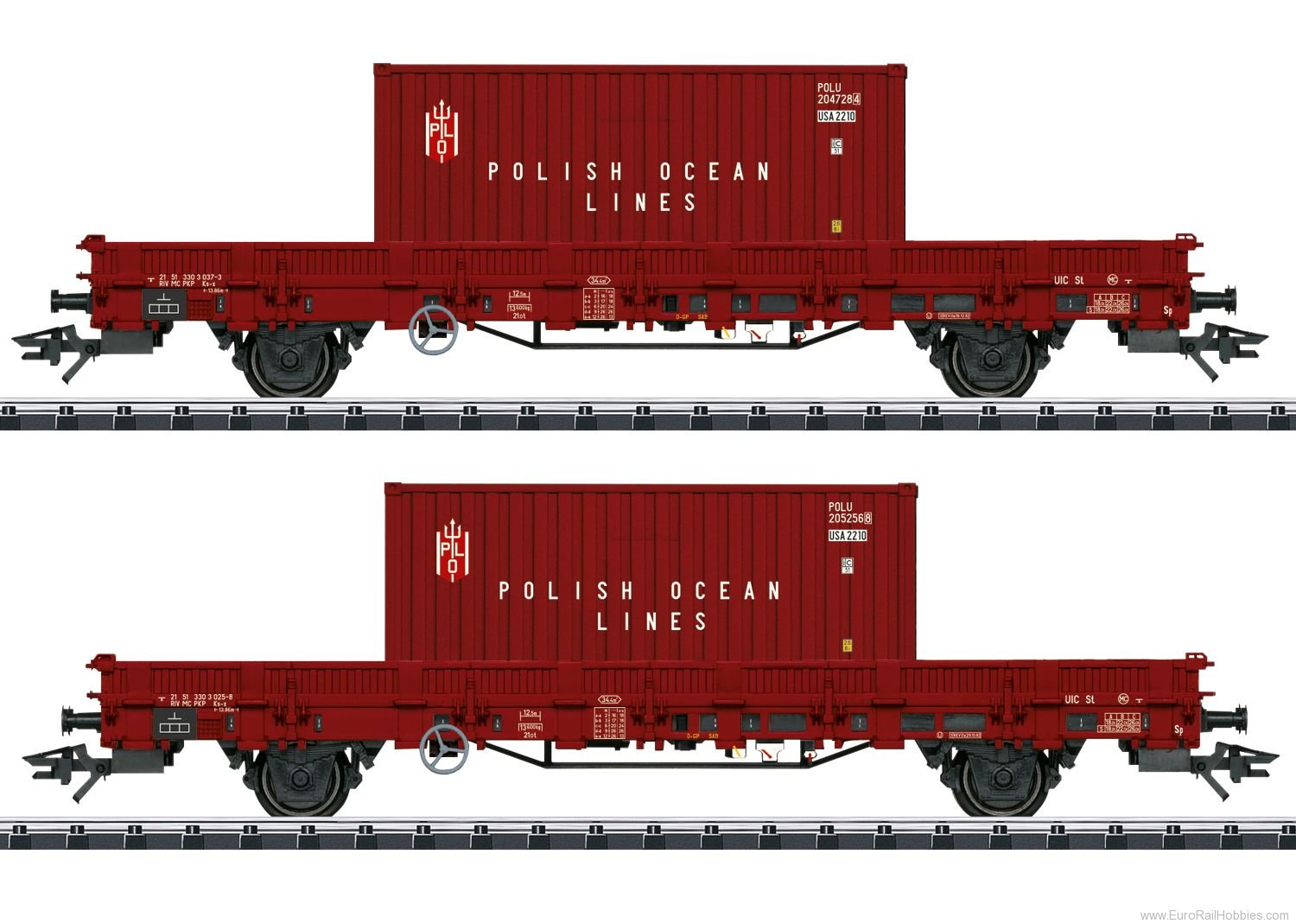 Trix 24555 PKP Low Side Car Set