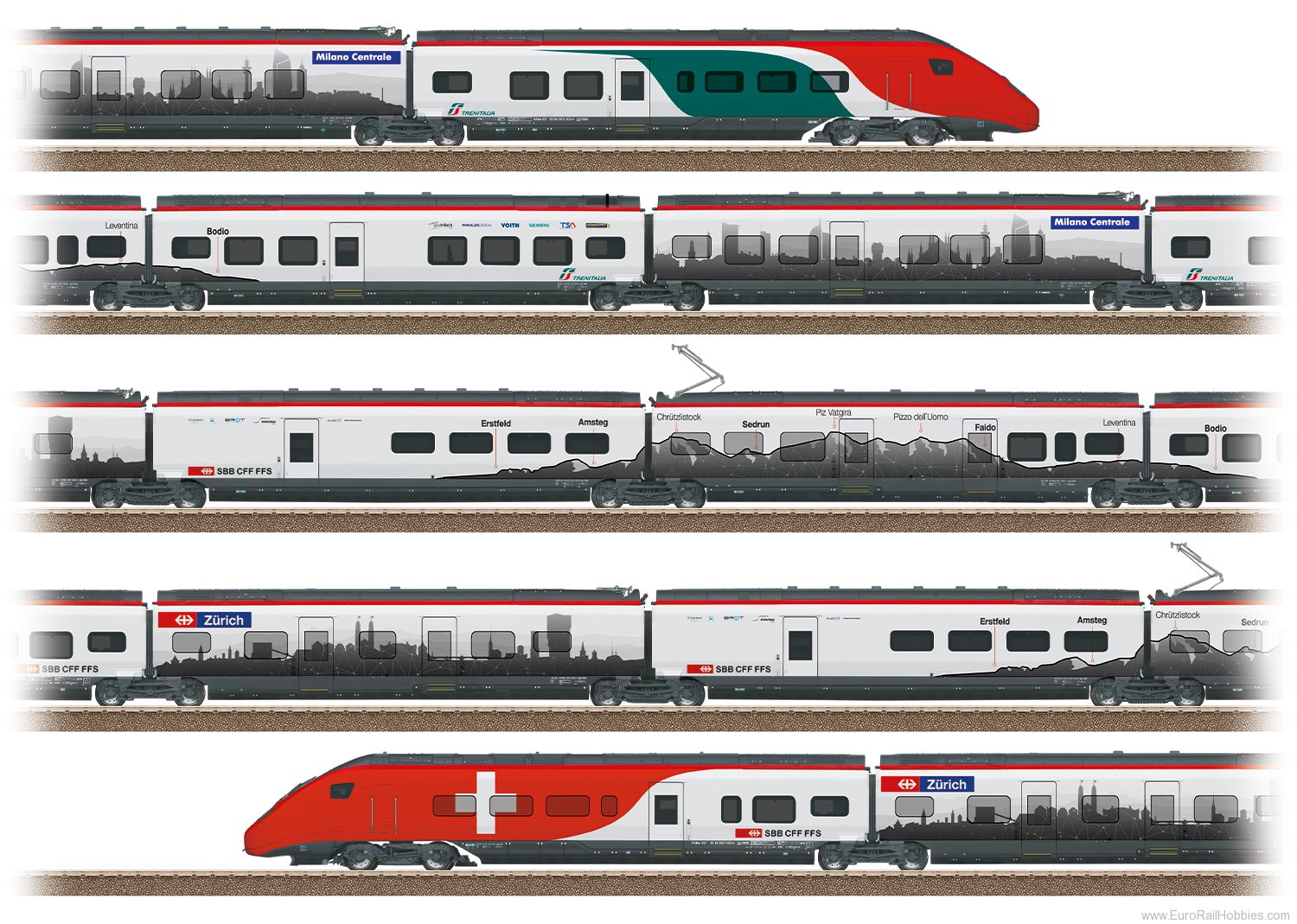 Trix 25811 Class RABe 501 Giruno High-Speed Rail Car Tra