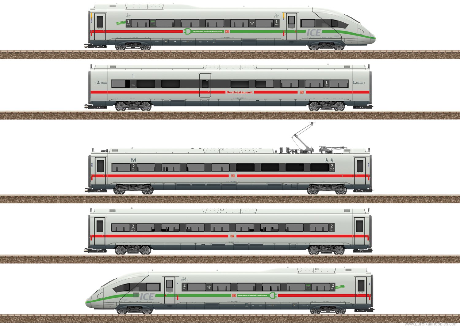 Trix 25976 DB AG ICE 4 Class 412/812 Powered Railcar Tra