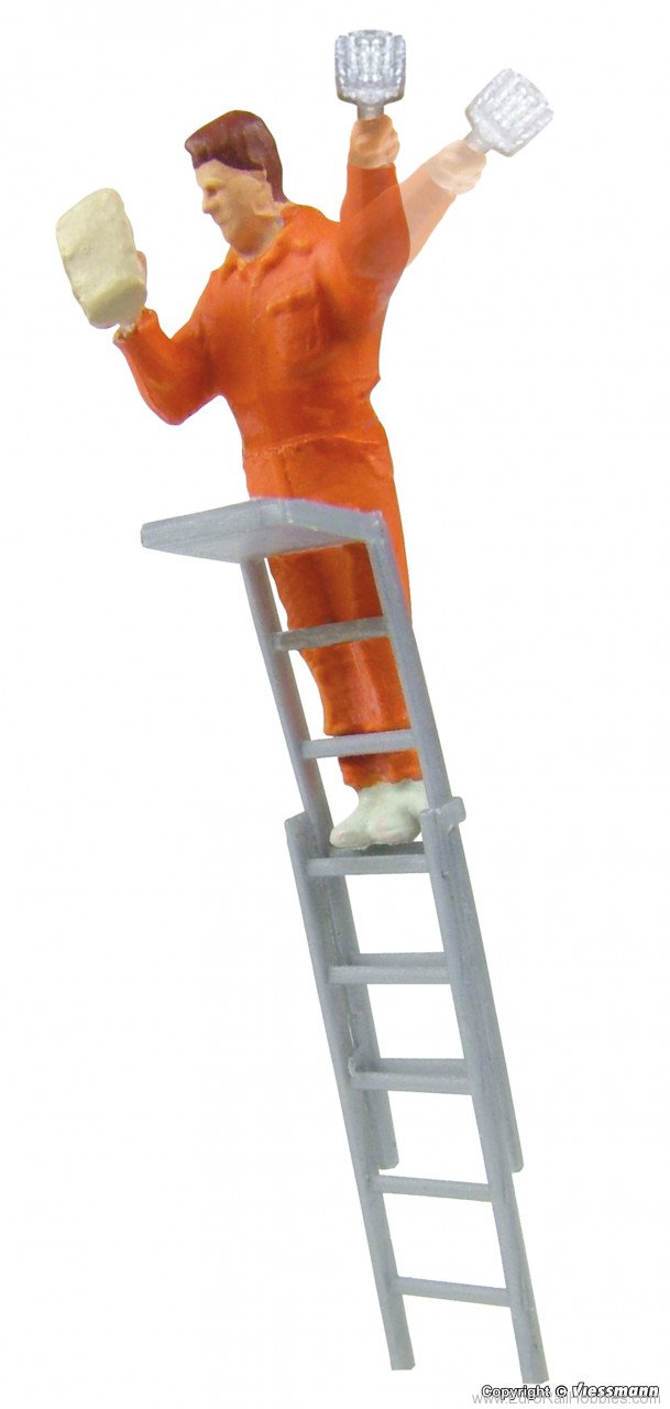 Viessmann 1517 H0 Poster sticker on a ladder, moving