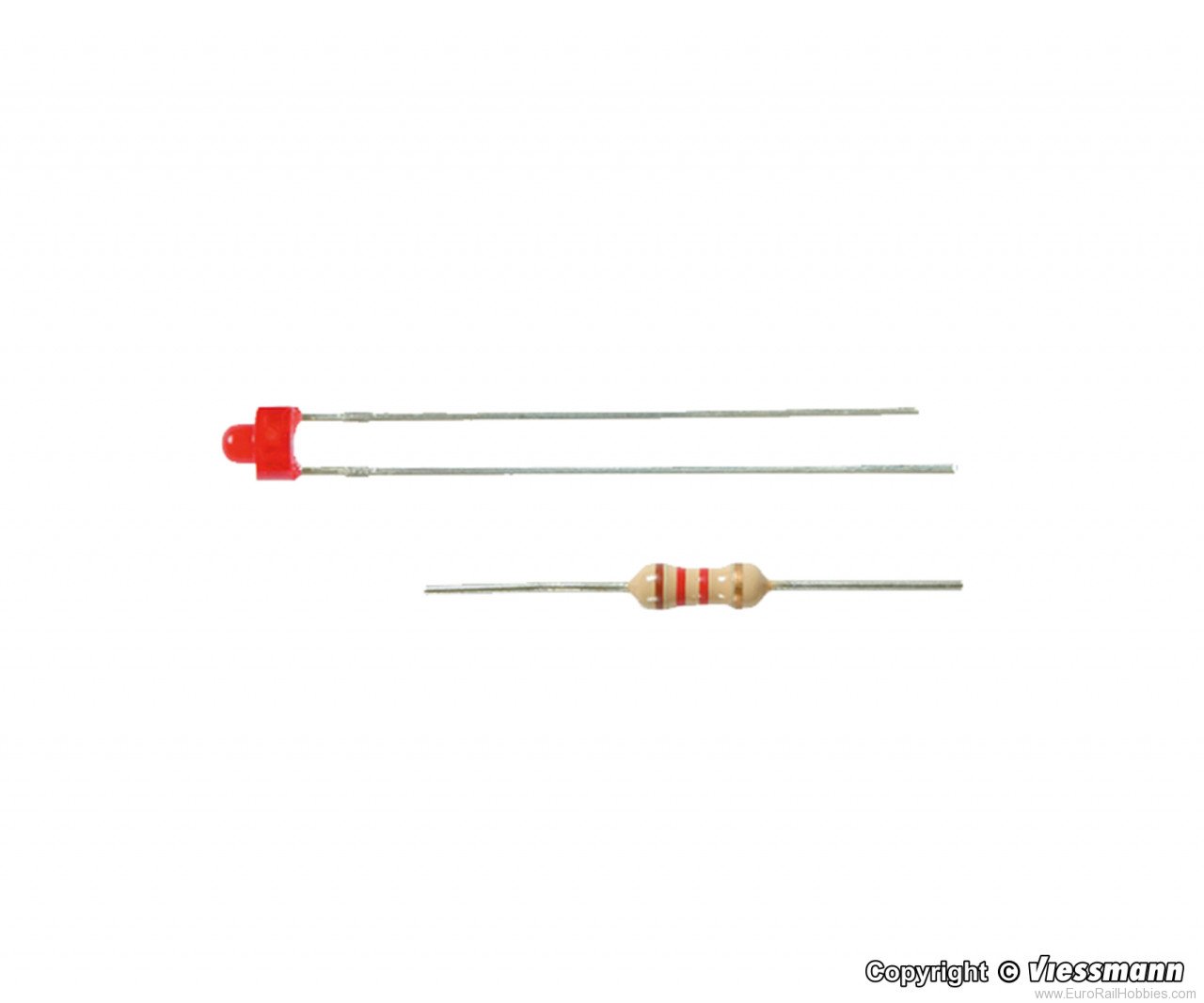 Viessmann 3553 LED red O 1,8 mm, inkl. resistors, 3 pieces