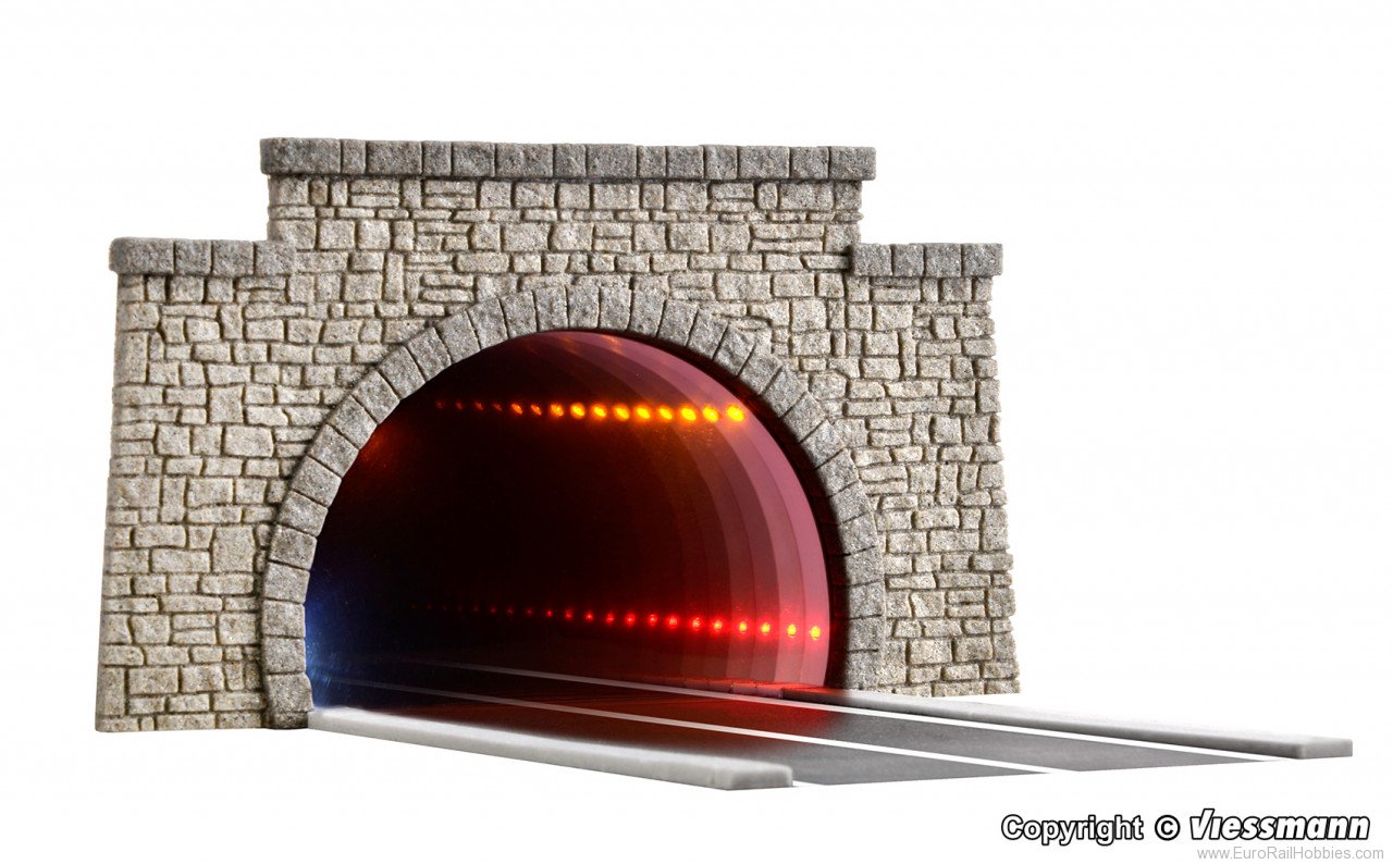 Viessmann 5097 HO Road tunnel, classic, with LED mirroring- 