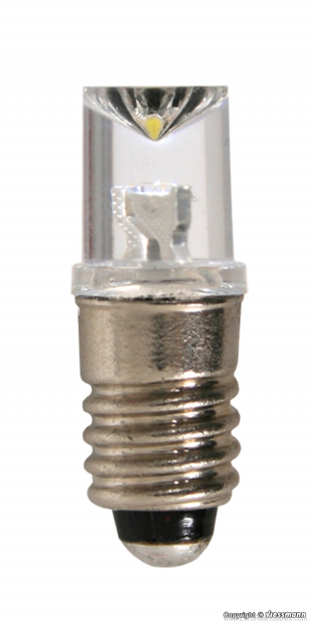 Viessmann 6019 LED lamp with threat socket, LED white 5 pcs.