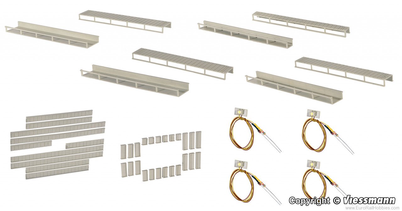 Viessmann 6045 Start set floor interior lights, 8 racks, 4 d