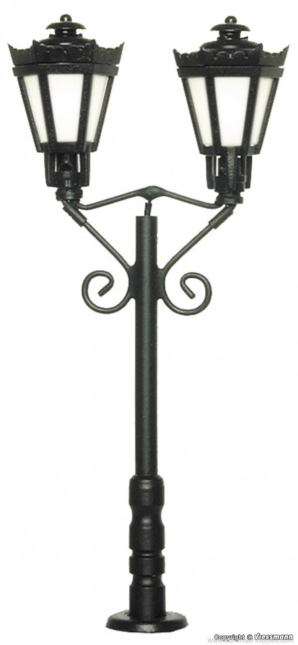Viessmann 6073 HO Park lamp, double, black