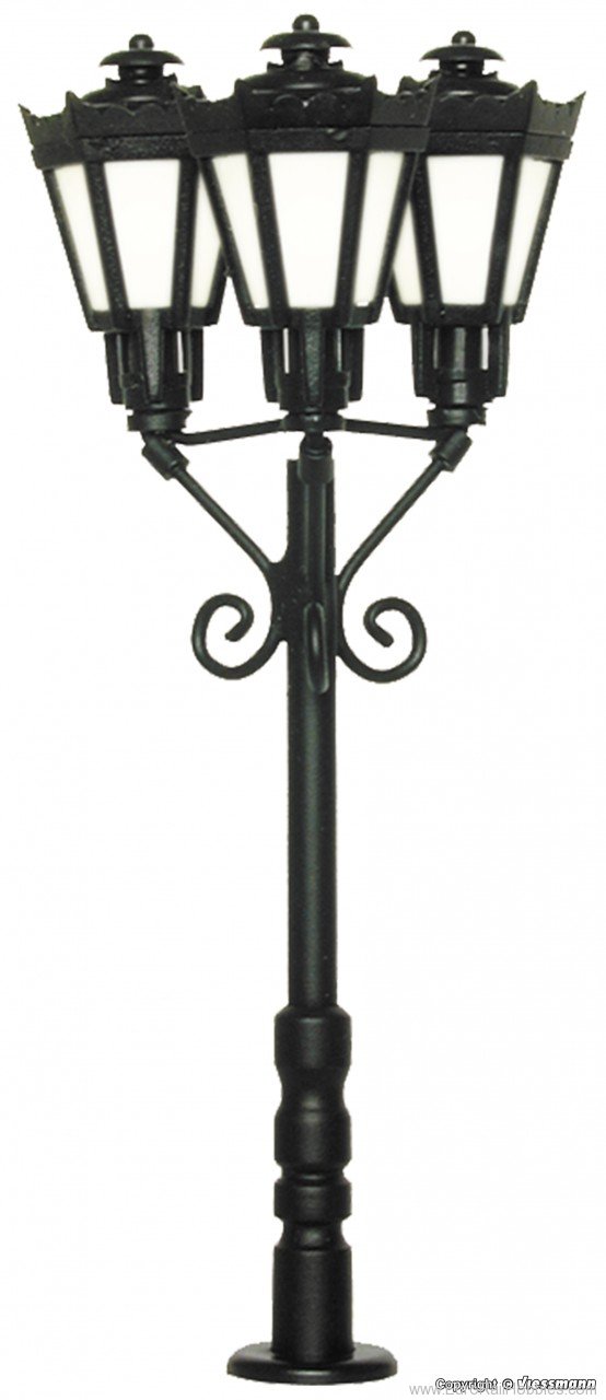 Viessmann 6077 HO Park lamp, triple, black