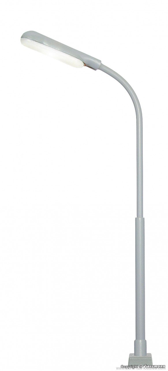 Viessmann 60901 HO Whip street light, plug-in socket, LED whi