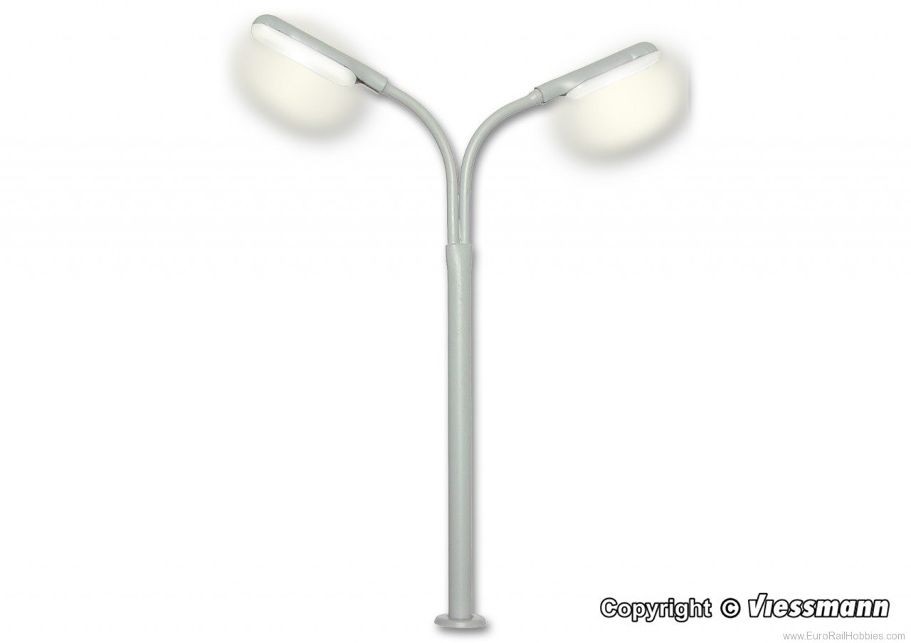 Viessmann 6095 HO Whip street light, double, LED white