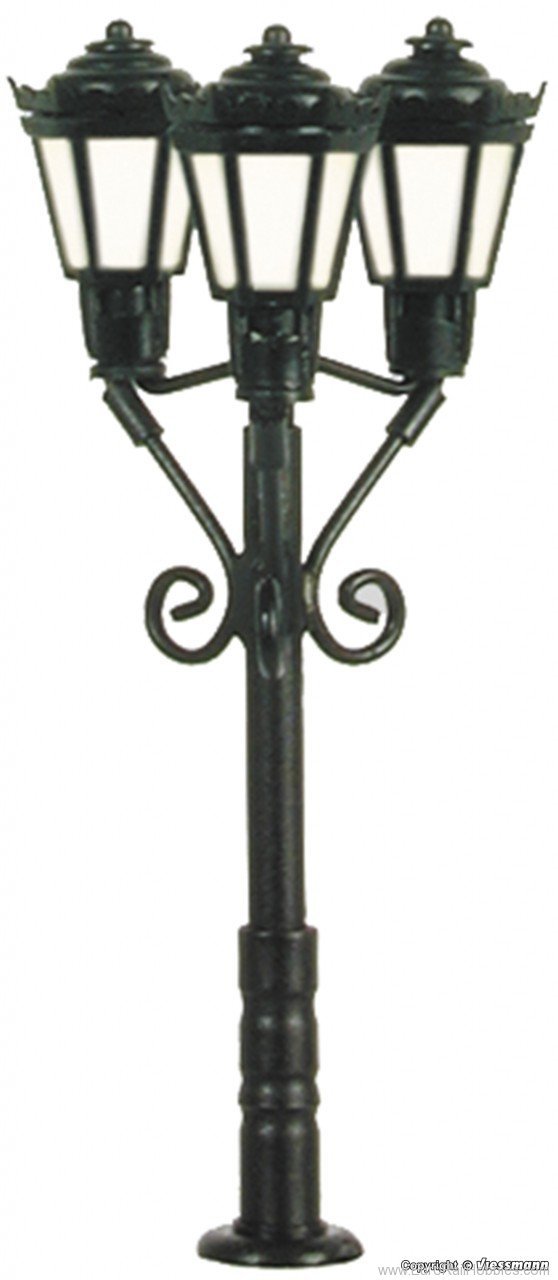Viessmann 6477 N Park lamp, triple, black