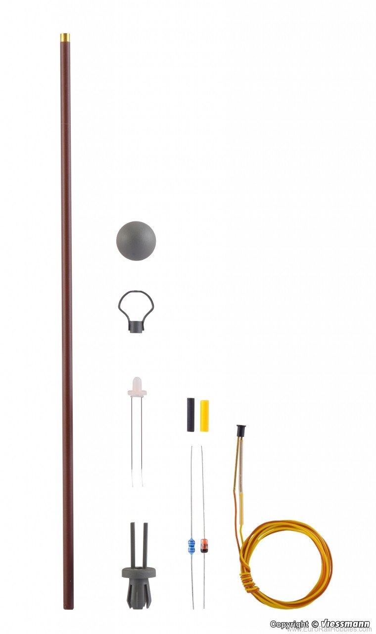 Viessmann 6727 HO kit Wood post lamp Deutsche Reichsbahn LED