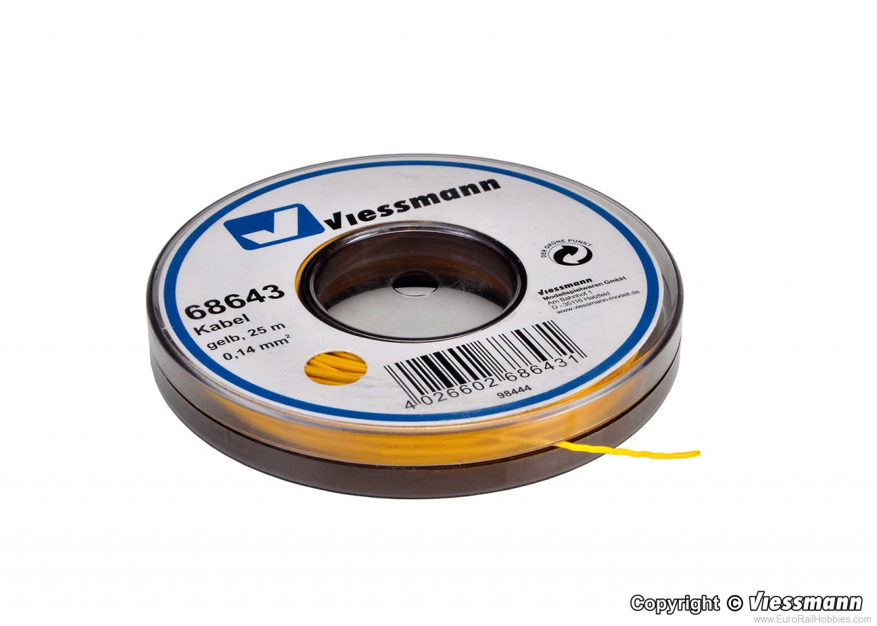 Viessmann 68643 Wire 0,14 mm dia., yellow, 25 m