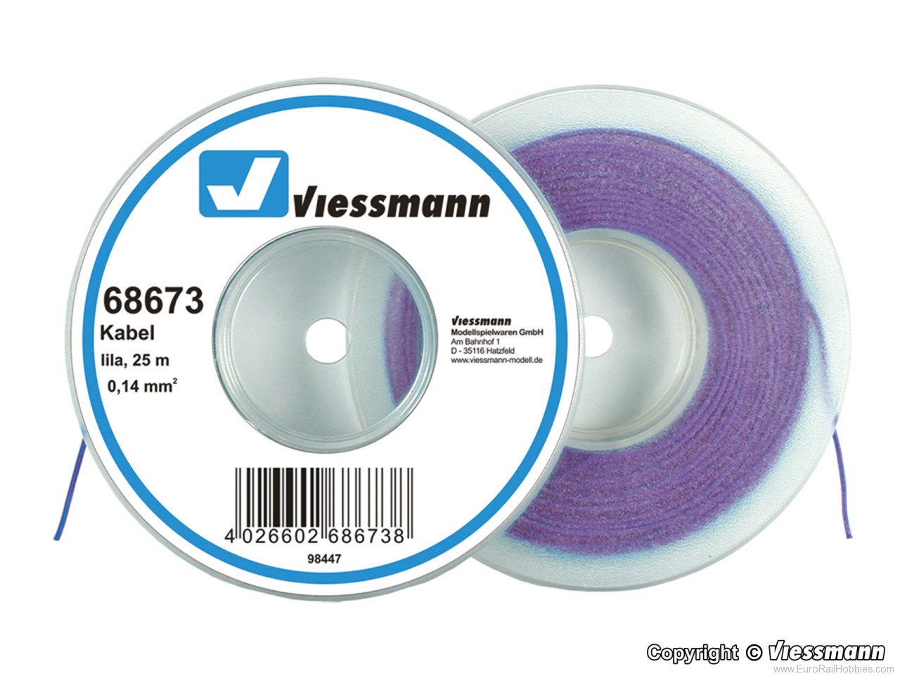 Viessmann 68673 Wire 0,14 mm dia., purple, 25 m