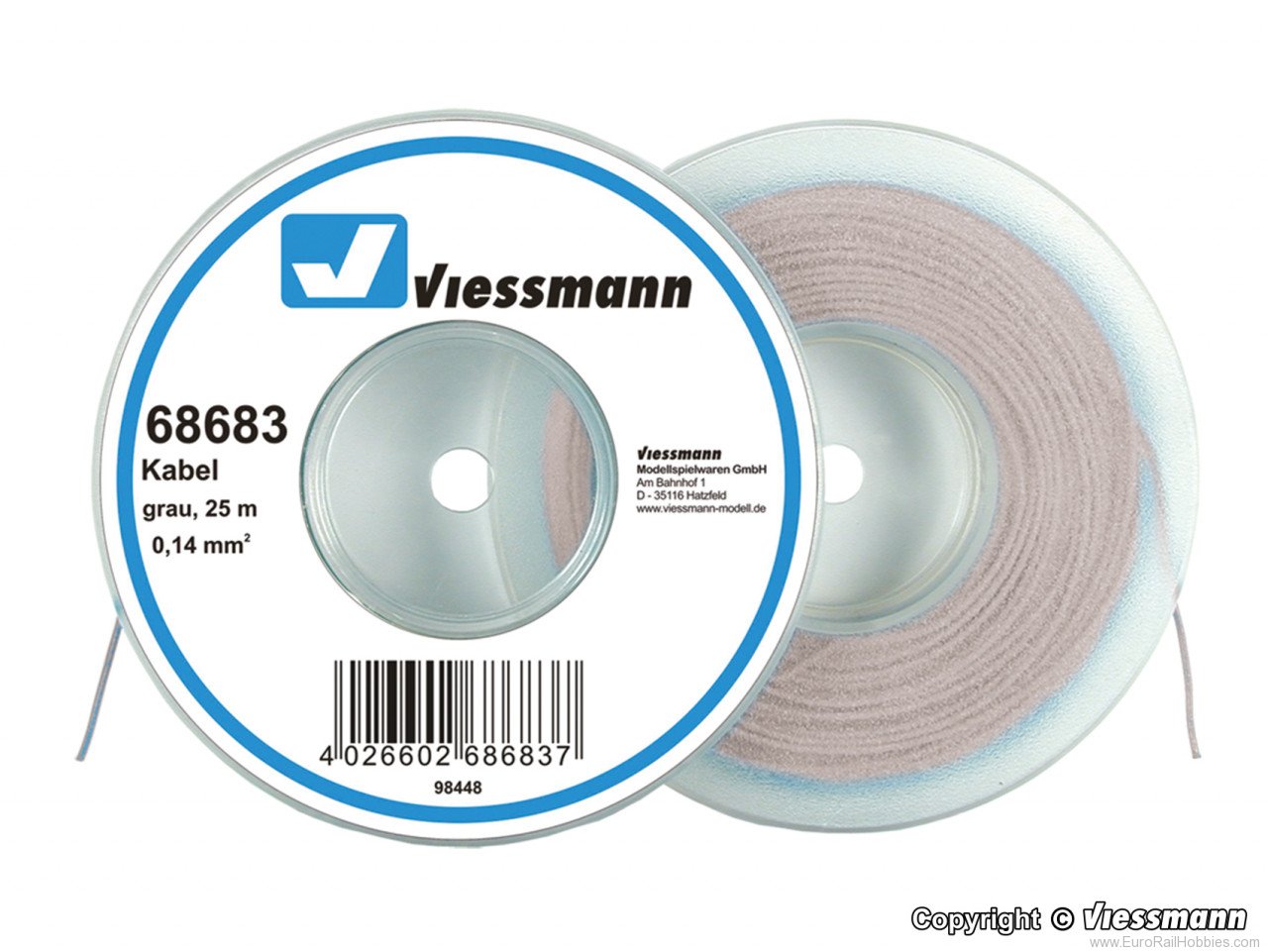 Viessmann 68683 Wire 0,14 mm dia., grey, 25 m