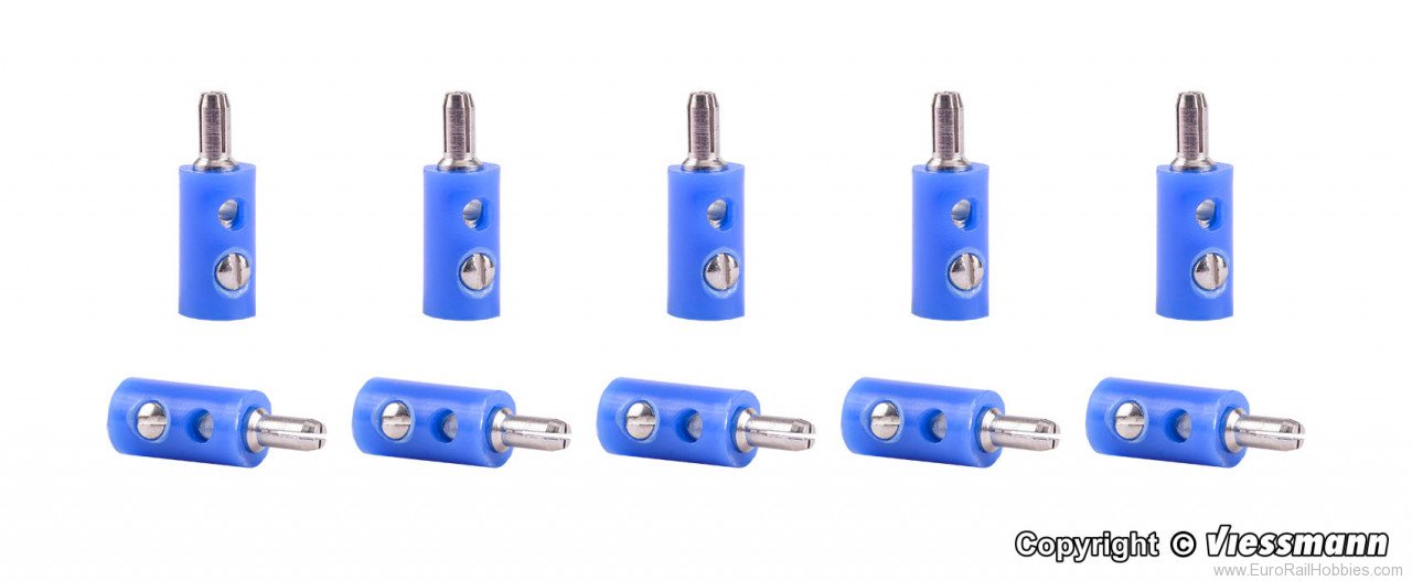 Viessmann 6874 Plugs blue, 10 pieces