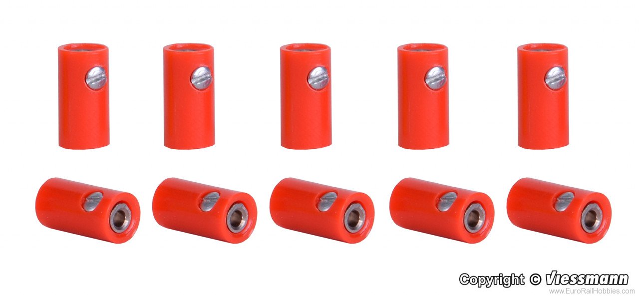 Viessmann 6880 Sockets, red, 10 pieces