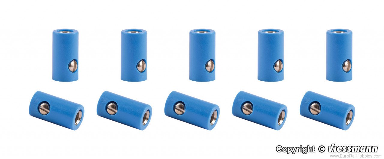 Viessmann 6883 Sockets, blue , 10 pieces