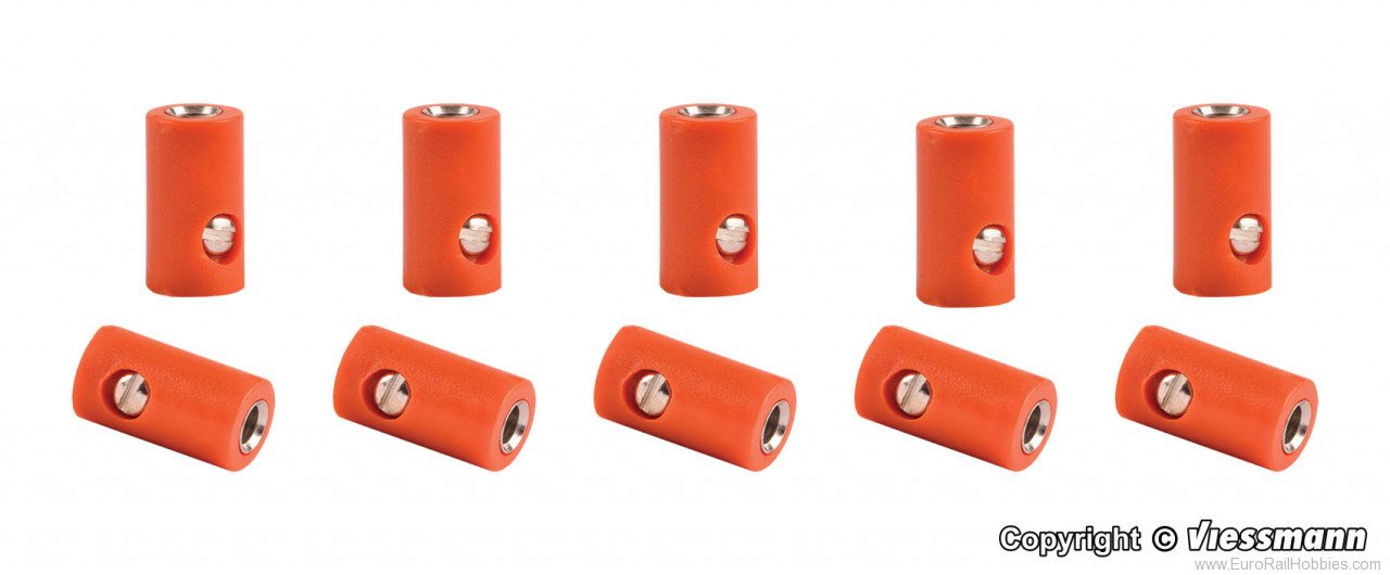 Viessmann 6884 Sockets, orange, 10 pieces