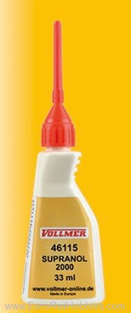 Vollmer 46115 Supranol 2000 Plastic Glue (33ml)