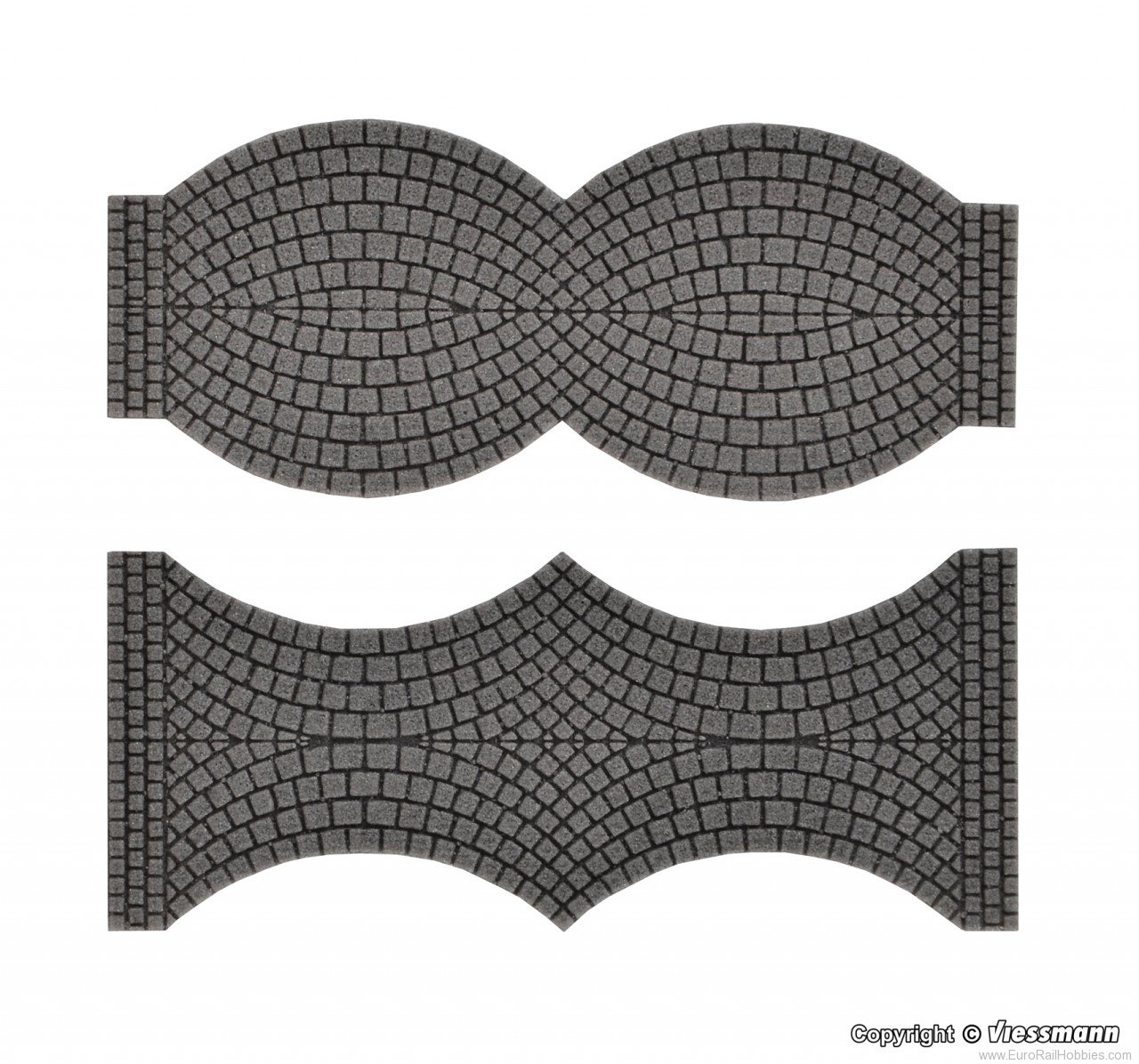 Vollmer 48244 Street plate cobblestone, 2 tails of each end
