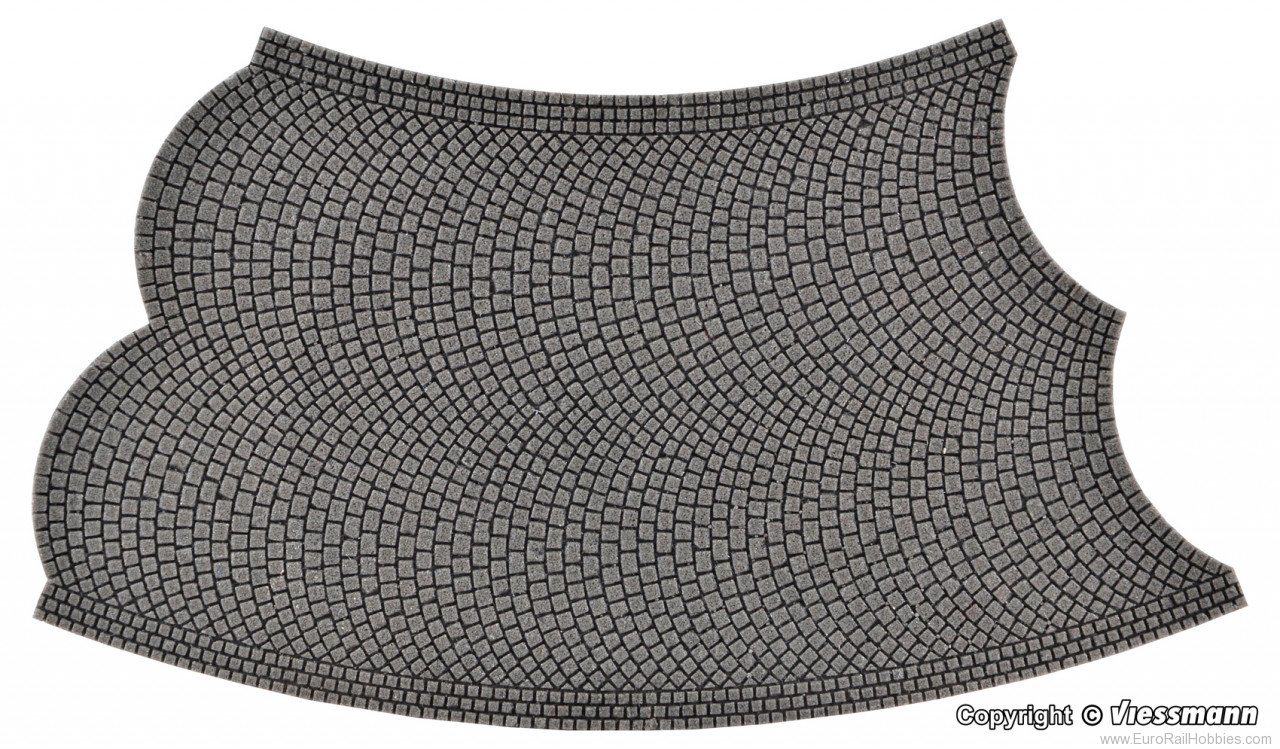 Vollmer 48245 H0 Street plate cobblestone, 45 deg.- curve, 