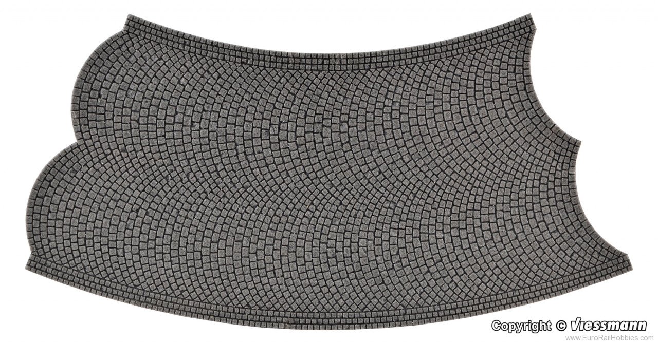 Vollmer 48246 H0 Street plate cobblestone, 45 deg.- curve, 