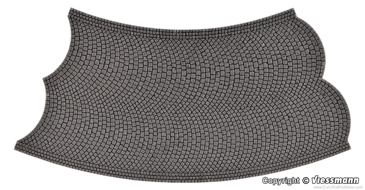 Vollmer 48257 H0 Street plate cobblestone, 45Â°- curve, c