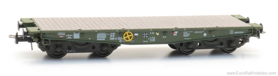 Artitec 20.284.15 German Flat Car SSy55 Bundeswehr 123-6, IV-V